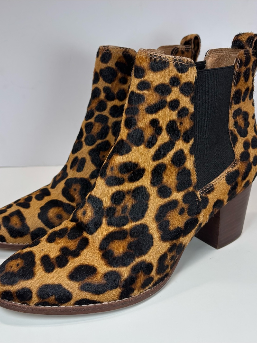 Women’s Madewell Regan Boots In Leopard Calf Hair Sz 10 Boho Eclectic Animal EUC